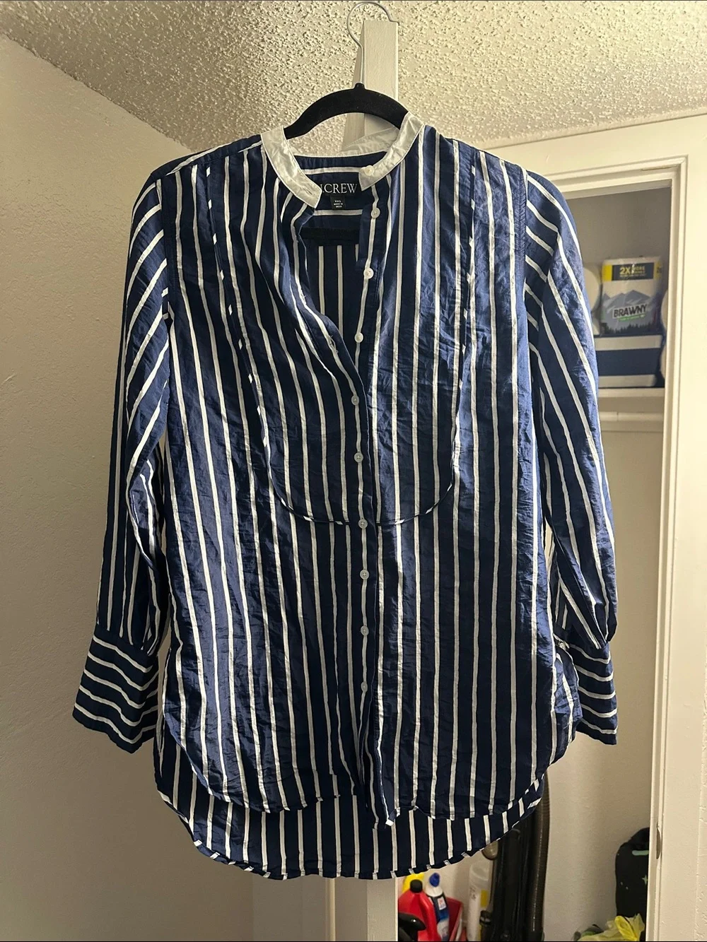 J. Crew Blue and Stripe Shirt